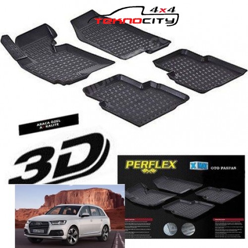 Audi Q7 2006-2012  3D TPE Kauçuk 3D Paspas Perflex